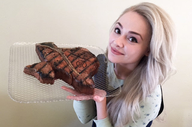 Natalie Sideserf and the Texas T-Bone Cake!